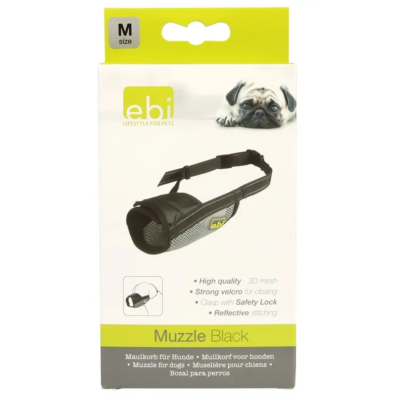 Ebi Noir Dog Muzzle With Mesh