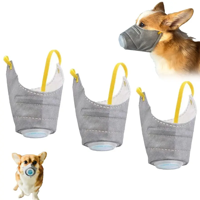 (M) 3Pcs Pet Anti-Fog Mask Set, 4-Layer Adjustable Protection Size 3