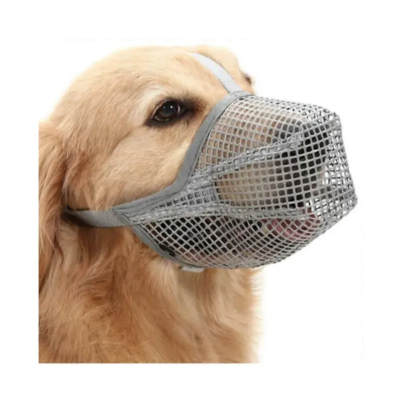 Gray ( S) Breathable Anti-Biting Chewing Licking Pet Muzzle Dog Muzzle Anti-Lick Large