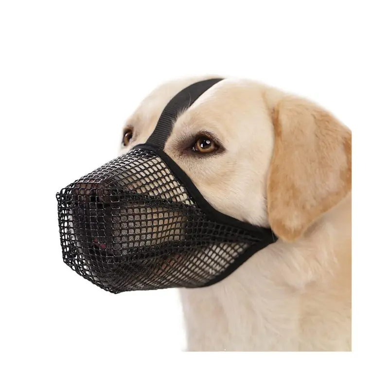 Tlily Dog Muzzle, Soft Mesh Muzzle For Labrador Breathable Adjustable Muzzles Small