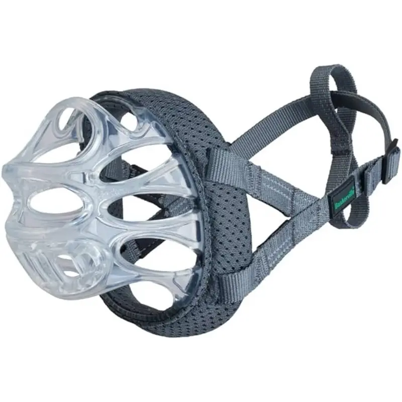 Baskerville Green (5, Transparent/Green) Invisa Basket Dog Muzzle Size 5