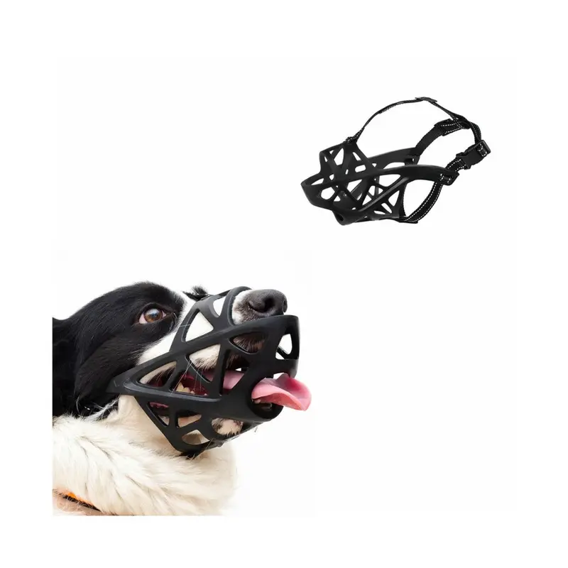 Zeuxo Adjustable Dog Muzzle Pet Breathable Muzzle Anti-Bite Stop Chewing