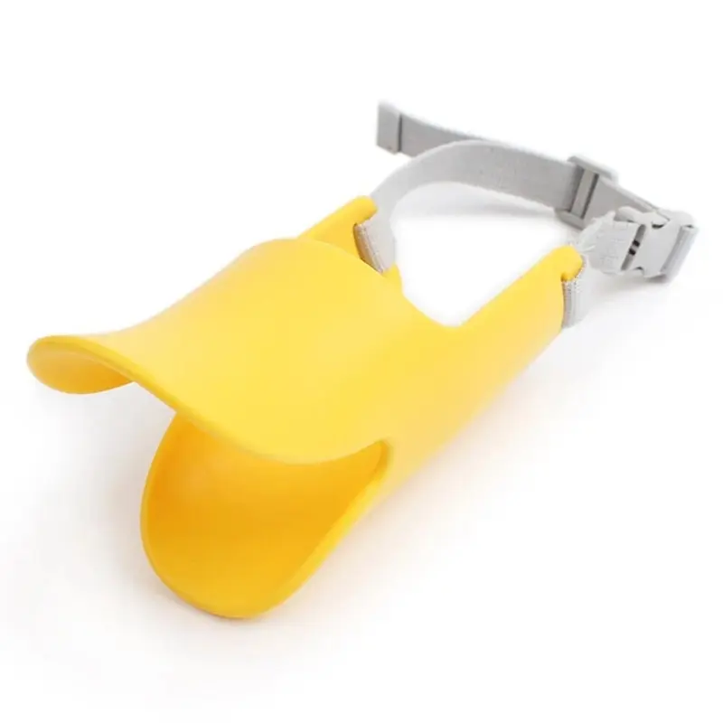 Yellow (S, ) Silicone Anti-Cute Duck Anti-Bite Training Adjustable Ring Pet Muzzle