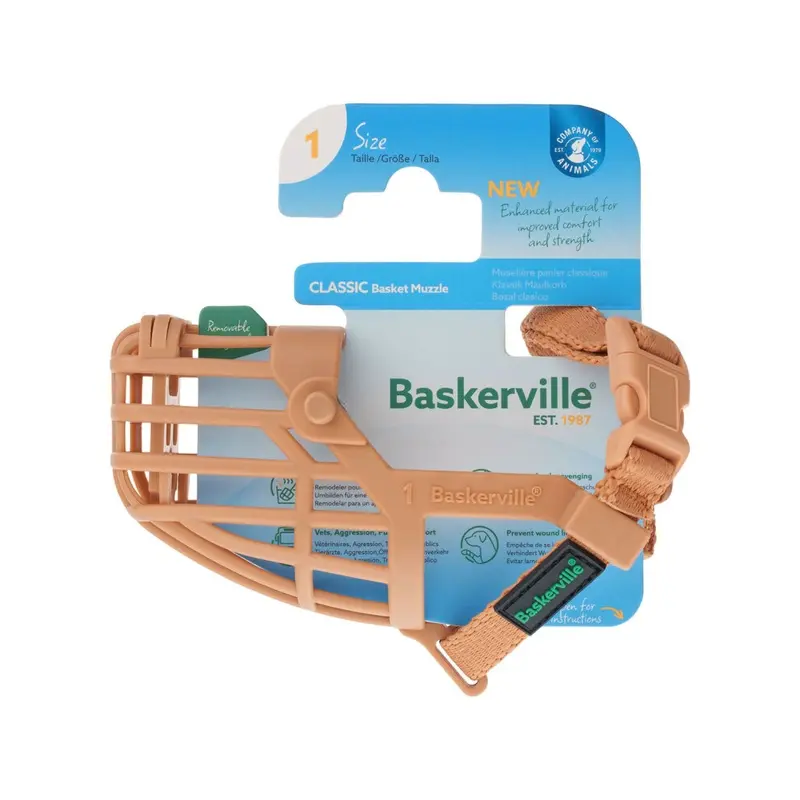Baskerville (9, Tan) Classic Basket Dog Muzzle Size 9