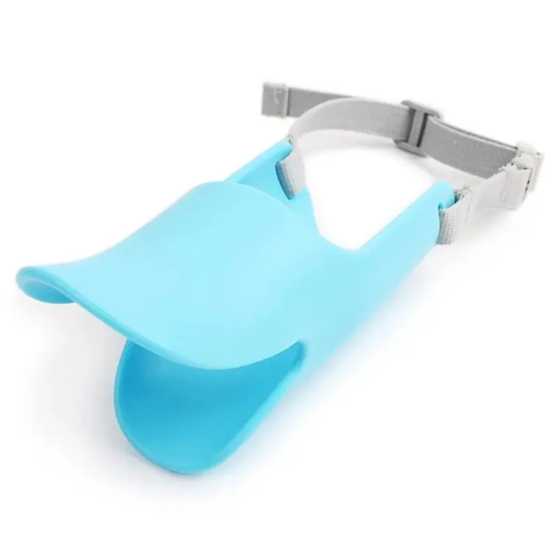 Blue (L, ) Silicone Anti-Cute Duck Anti-Bite Training Adjustable Ring Pet Muzzle