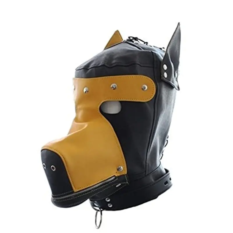 Bondage Masters Dog Puppy Mask Fetish Hood, S & M Bondage Hood
