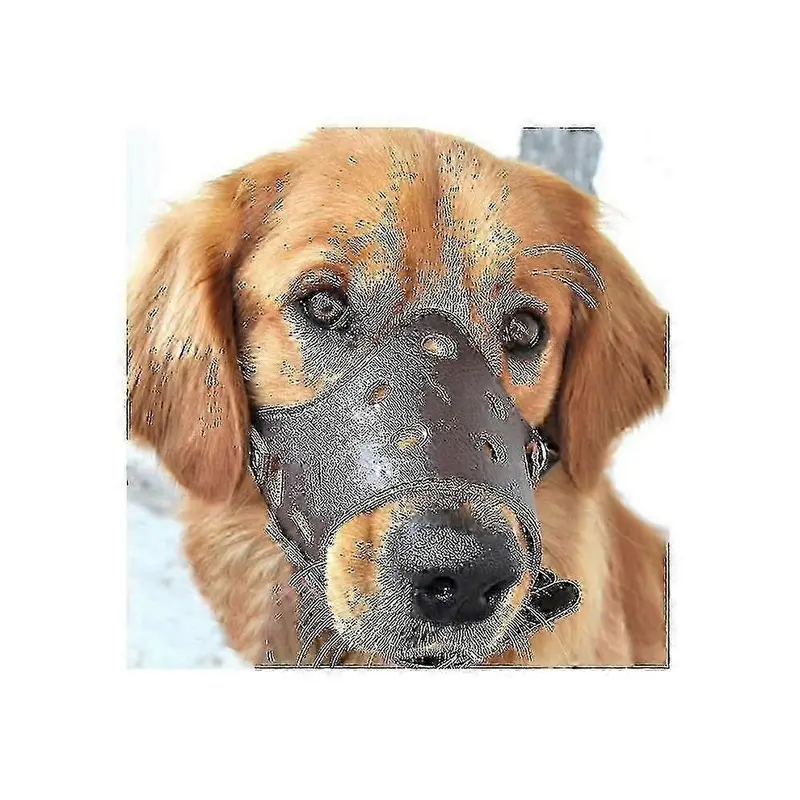 Dark/Brown (As Show, One ) Dog Leather Anti Bark Muzzle For Dogs M-In Stock Small