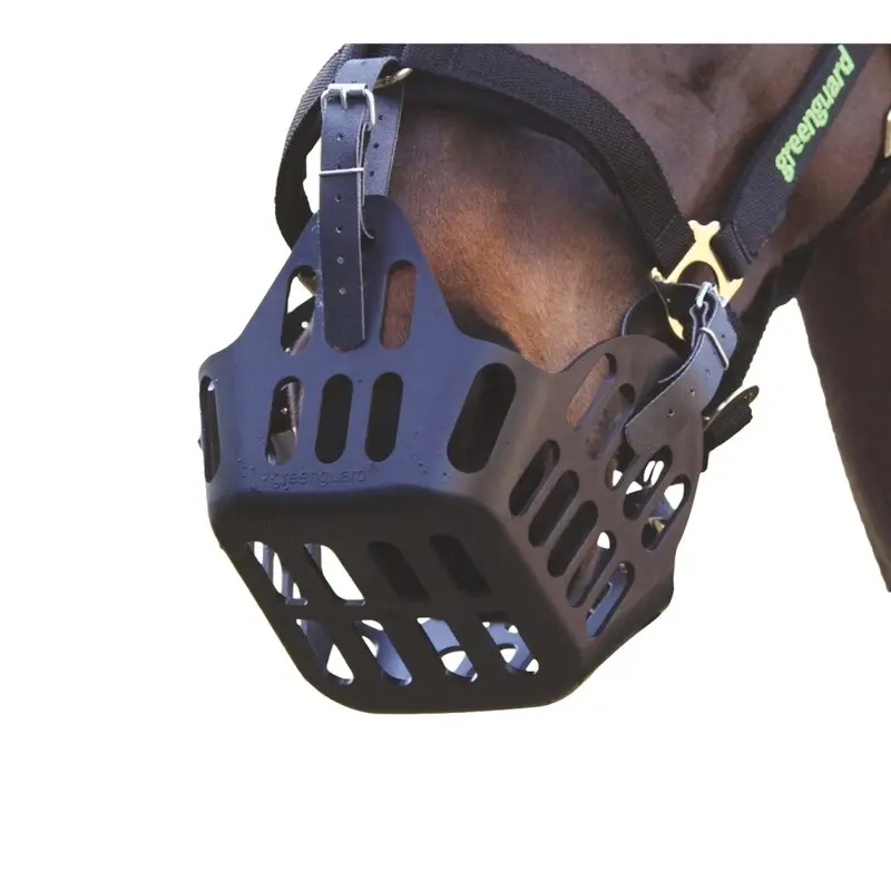 Greenguard Black (Cob, ) Horse Grazing Muzzle