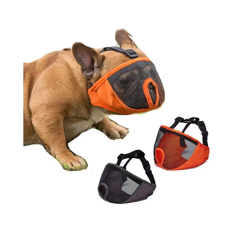 Orange/Grey Dogs Bite Mask Outdoor Pet Supplies-M/L Large