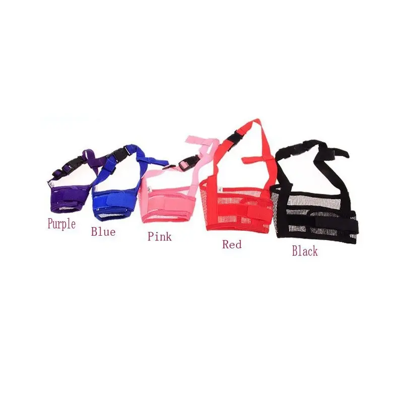 Red (, M) Dog Adjustable Mask Bark Bite Mesh Anti Chewing