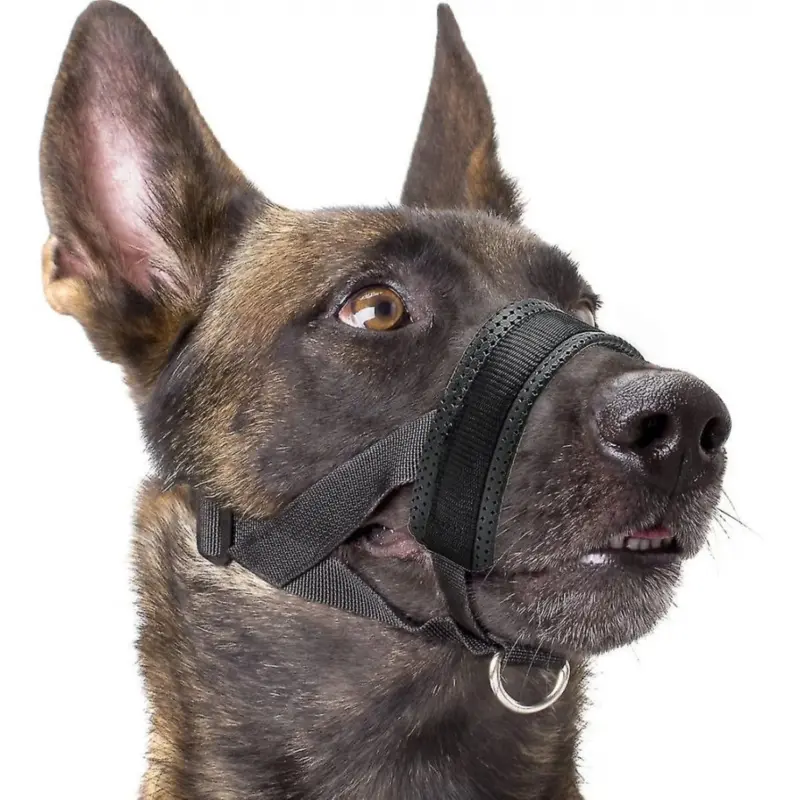 Black (-XxlNylon Soft Dog Muzzle, Anti-Bit, Anti-Bark, Anti-Chew, Adjustable Ring (Xl, )