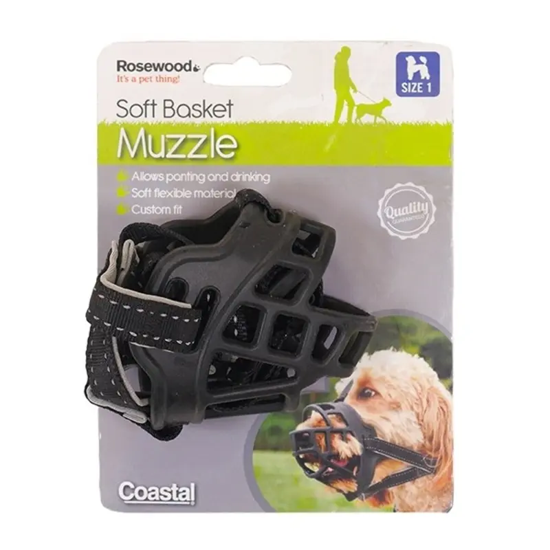 Rosewood Soft Basket Muzzle - Black Size 1