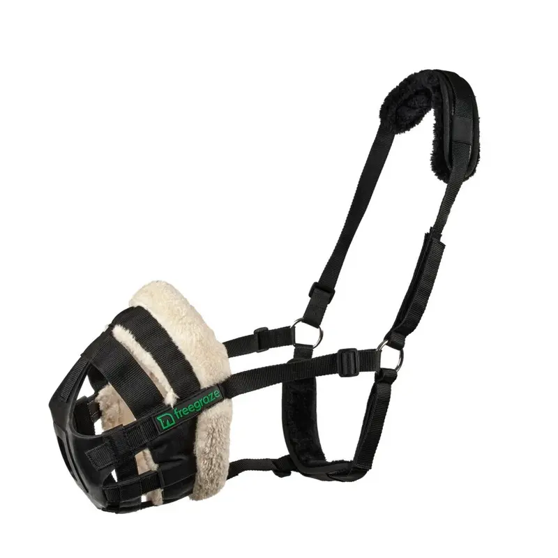 Shires Black (Full, ) Freegraze Airflow Horse Grazing Muzzle