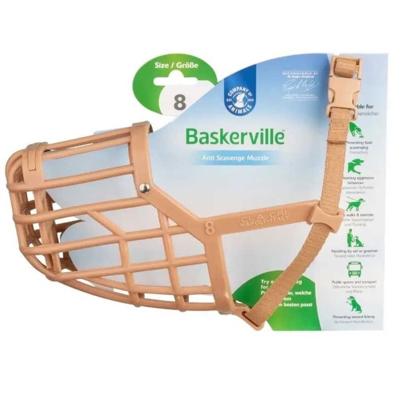 Baskerville Brown ( ) Classic Dog Muzzle Size 8