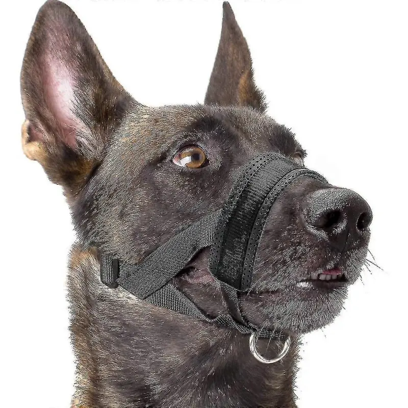 Red (Xxl, ) Nylon Soft Dog Muzzle, Anti-Bit, Anti-Bark, Anti-Chew, Adjustable Ring