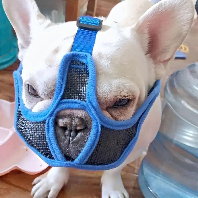 Zeuxo Breathable Bulldog Mask Short Nose Dog Anti-Bite And Anti-Lick Mask Size 1