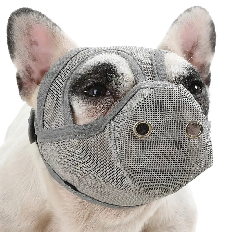 Dog Muzzle Breathable Mesh for Short Snout Dogs Prevent Biting Barking