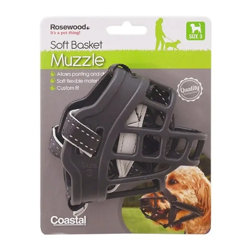 Rosewood Soft Basket Muzzle - Black Size 3