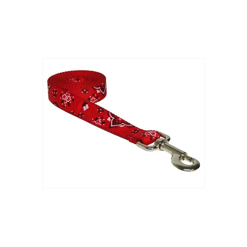 Sassy Dog Wear Red Bandana 4-L 6 Ft. Bandana Dog Leash, - Large