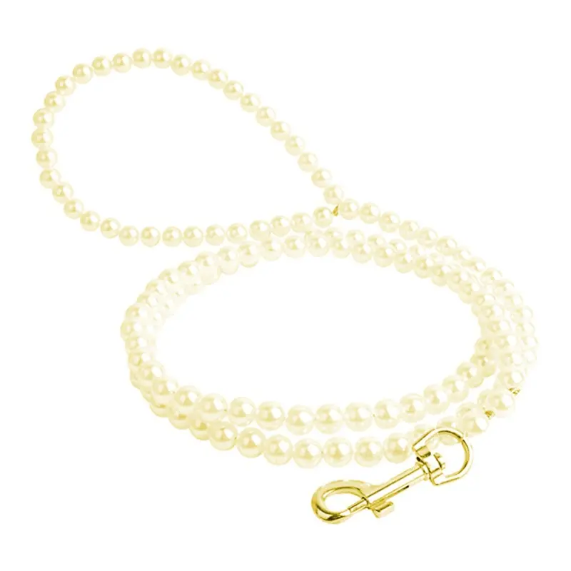 Tianfu Gold Pearls Beaded Pet Dog Cat Training Walking Leash Lead Leashes Size 1