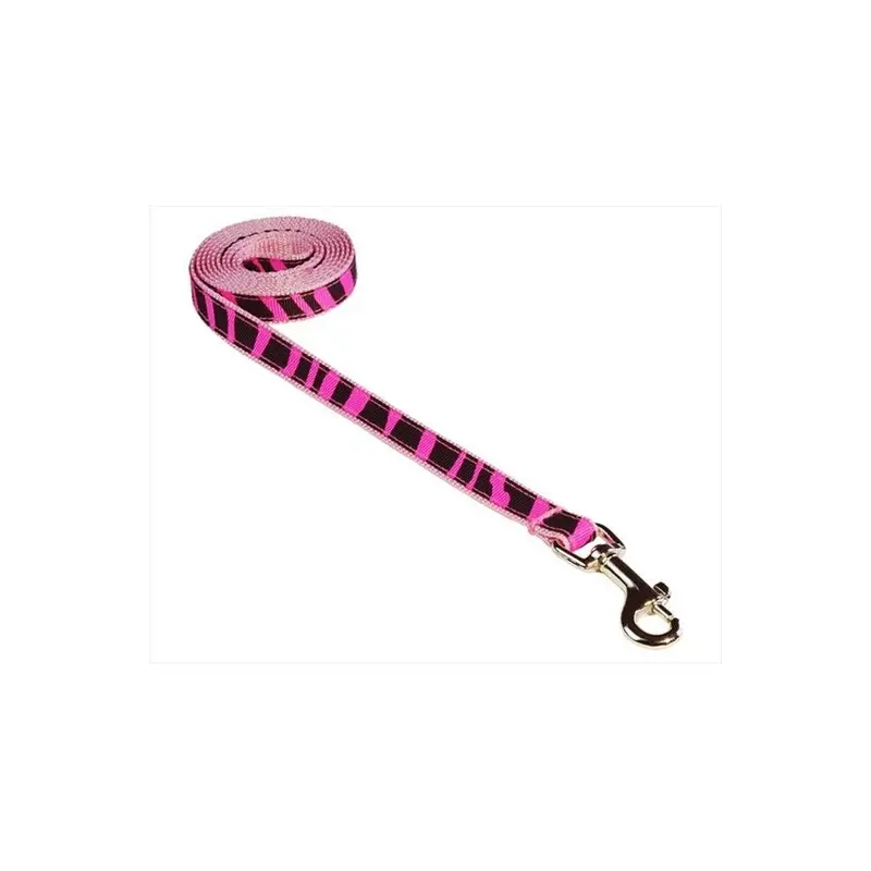 Fly Free Zone,Inc. Pink 4 Ft. Zebra Dog Leash, - Extra Small