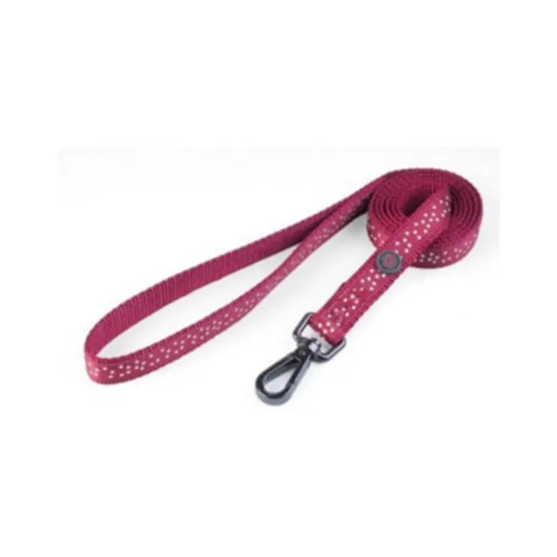 Zoon Burgundy Walkabout Dog Lead - Polka Dot Small