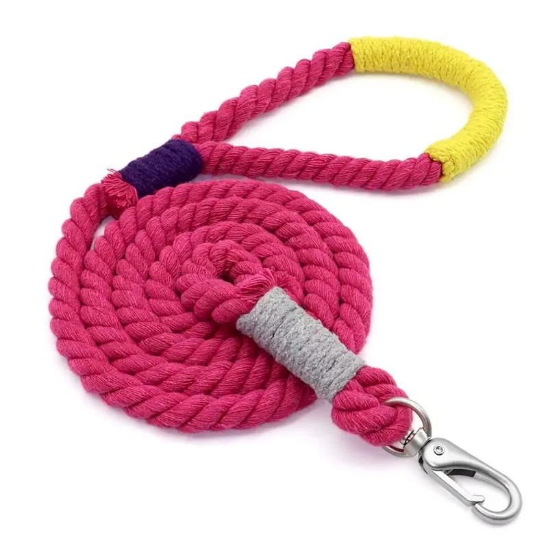Hod Pets Pink (, 1.5X160cm) Metre Vibrant Rope Dog Leashes Size 1.6