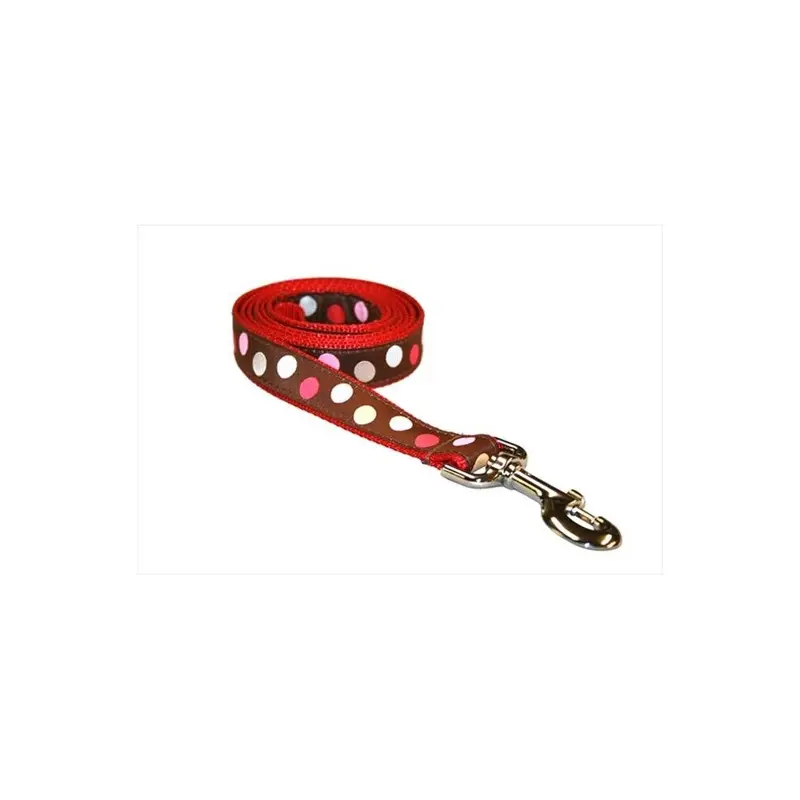 Fly Free Zone,Inc. Brown Polka Dot-Brn-Multi4-L 6 Ft. Dot Dog Leash, & Multi - Large