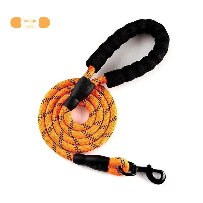 Orange (, 1.5M Length, 1.2Cm Width) Reflective Nylon Dog Leash - Round Rope For & Dogs Medium