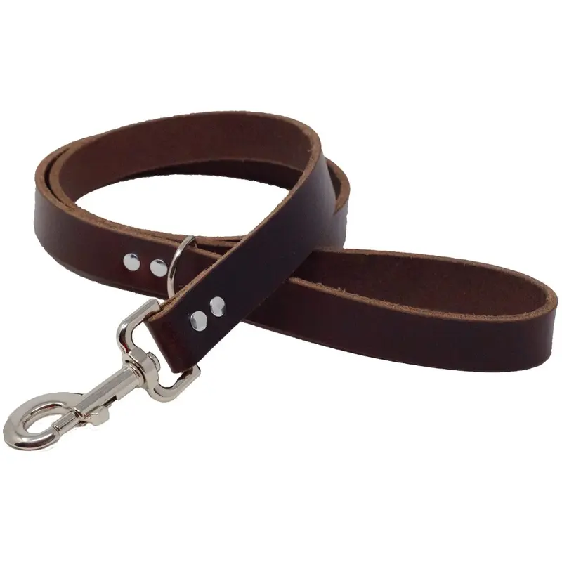 Ashford Ridge Brown Made In England Full Grain Leather Dog Lead - Antique (1M) Small