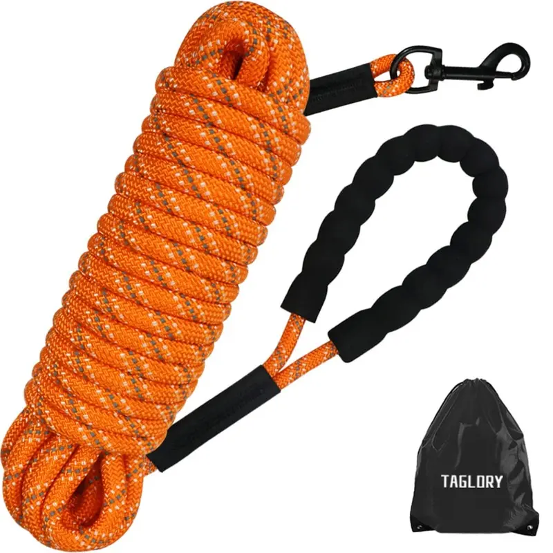 Taglory Long Leash For Dog Training 66 Ft Reflective Nylon Rope Lead
