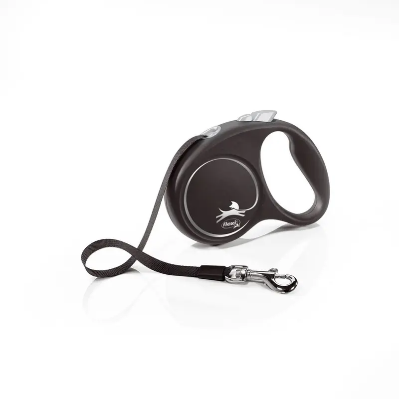 Flexi Black (5M, ) Retractable Dog Lead Small