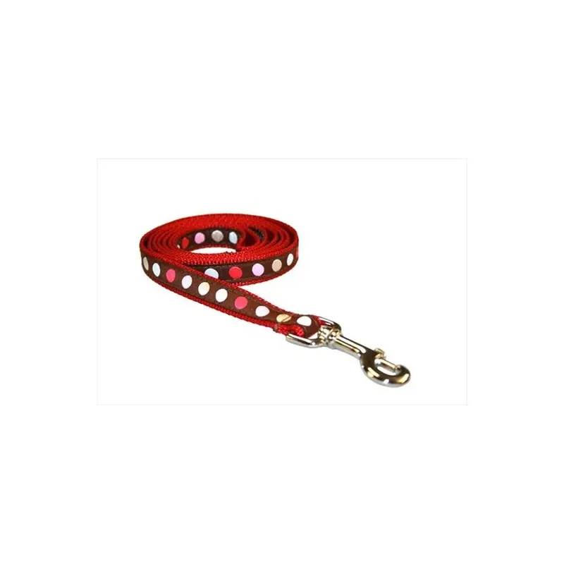 Fly Free Zone,Inc. Brown Polka Dot-Brn-Multi2-L 4 Ft. Dot Dog Leash, & Multi - Small
