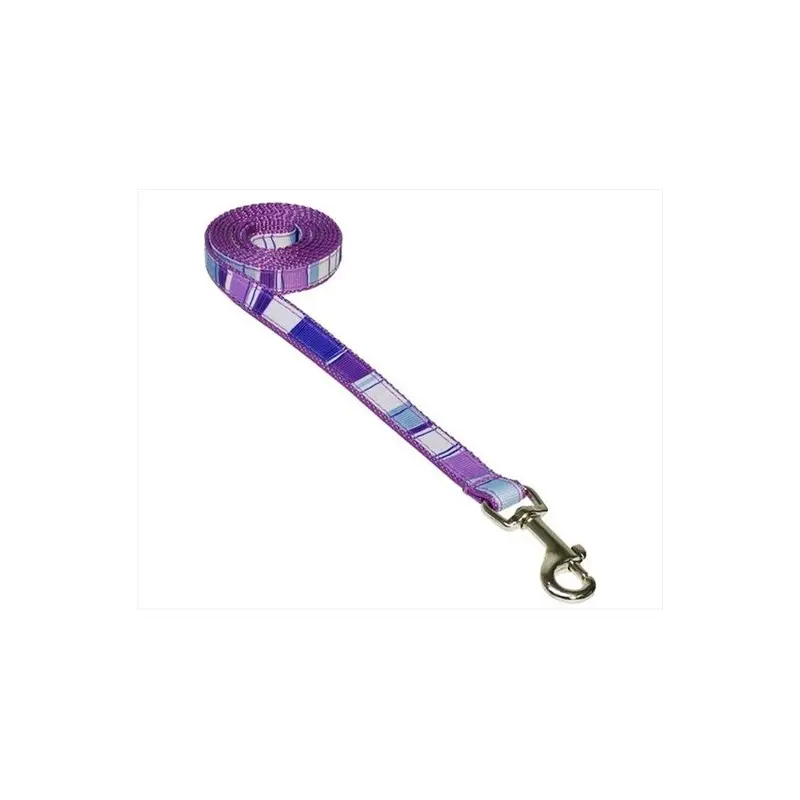 Sassy Dog Wear Purple Stripe-Multi1-L 4 Ft. Stripe Dog Leash, - Extra Small