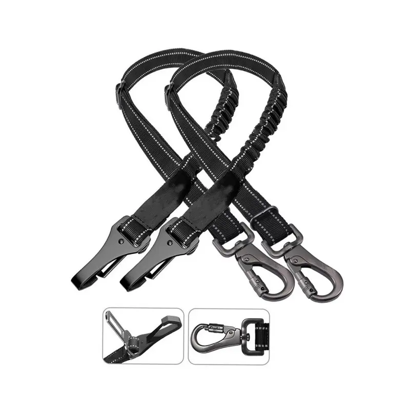 Zeuxo Pack 3-In-1Dog Seat Belt Adjustable Pet Dog Cat Car Safety Belt Size 2