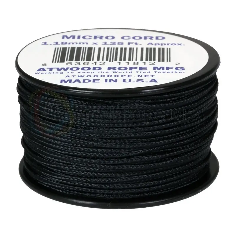 Atwood Rope Mfg Black 1.18Mm X 125 Micro Cord, Small