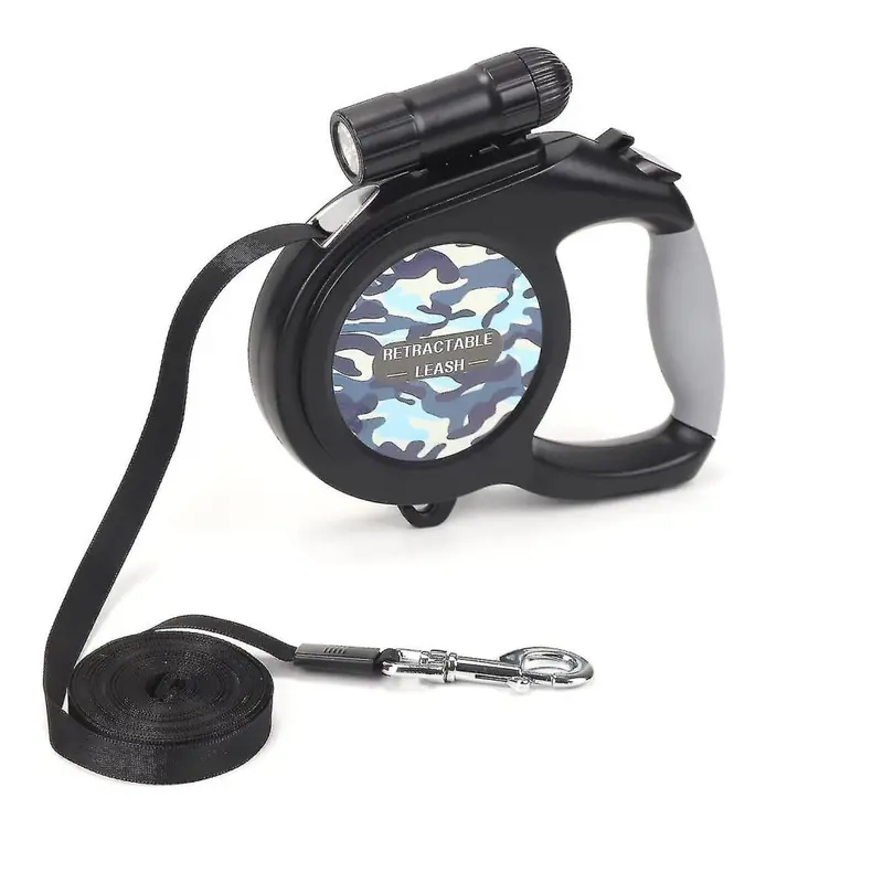 Black Dog Leads Lead Retractable Training Pet Leash Long Extending Tape 8M
