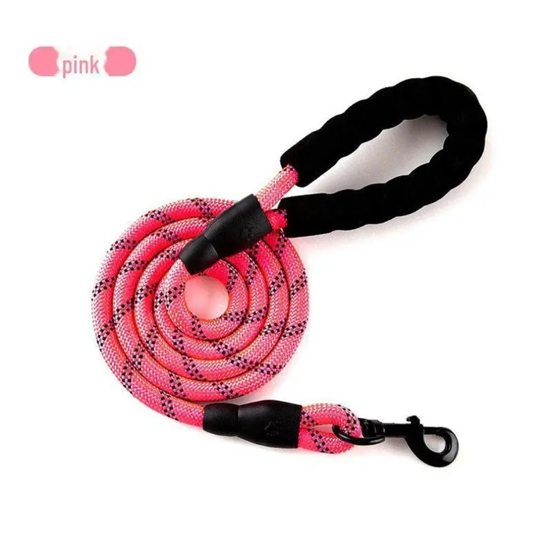 New (, 3M Length, 1.2Cm Width) Reflective Nylon Dog Leash - Round Rope For & Dogs Pink Medium