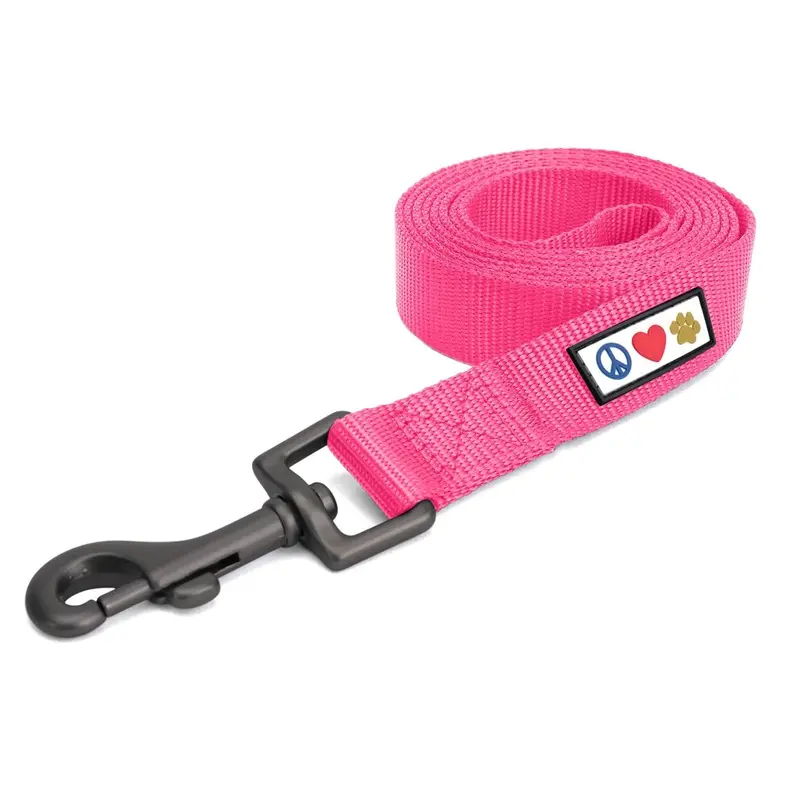 Pawtitas Pink 6 Ft Solid Color Leash For Puppy & Cat Training - Extra 6 Ft Or 1.8 Small