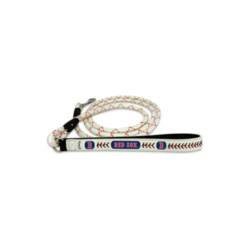 Signed And Sealed Red Boston Sox Baseball Leather Leash - Medium