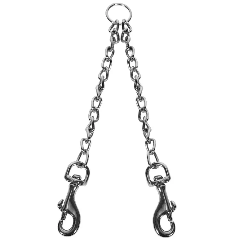 Double Dog Coupler Twin Lead Way For Two Pet Dogs Safety Chain Size 2