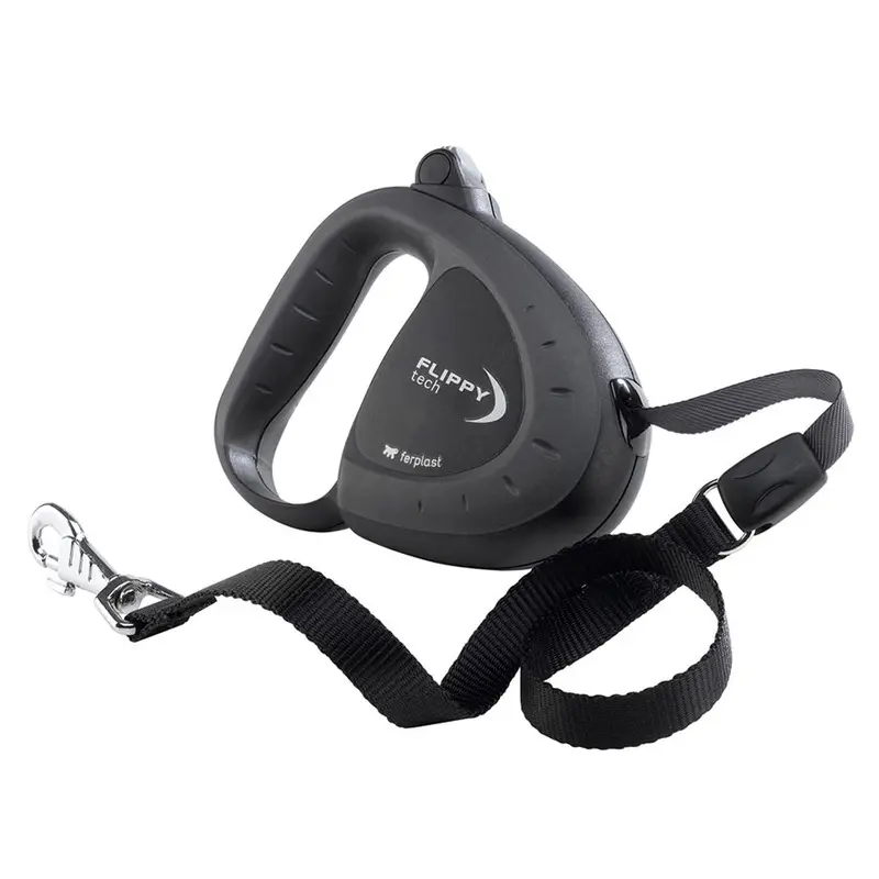 Ferplast Flippy Tech Retractable Dog Tape Lead Black Large