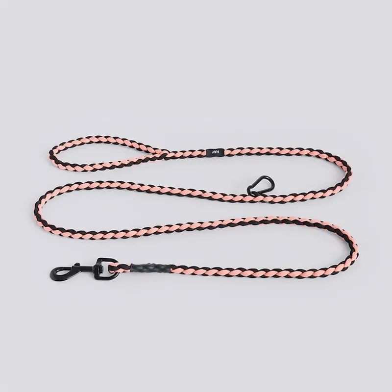 Hay Black Dogs Leash - Pink And / Braided New, Rare And Exclusive Designer Pets
