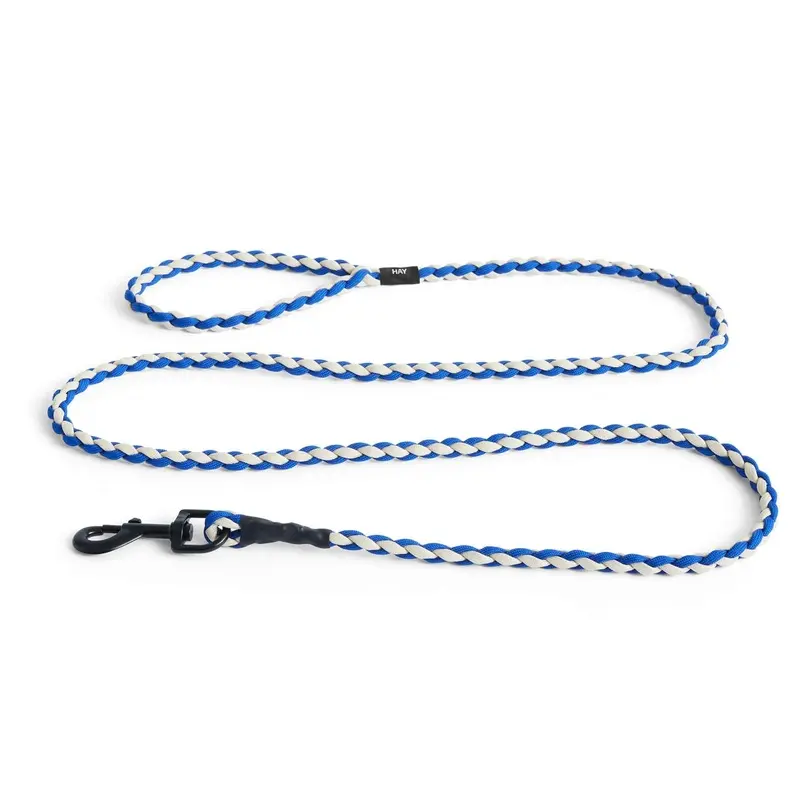 Hay Blue Dogs Leash - And White / Braided New, Rare And Exclusive Designer Pets