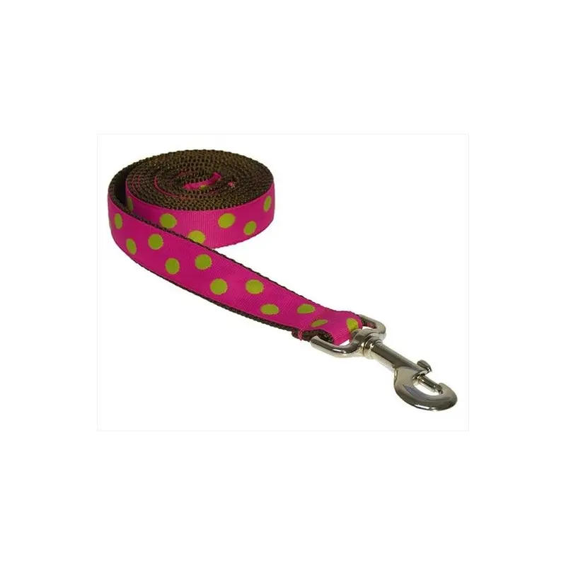 Sassy Dog Wear Pink Dot - Fuchsia3-L 6 Ft. Dot Dog Leash, Fuchsia & Lime - Medium