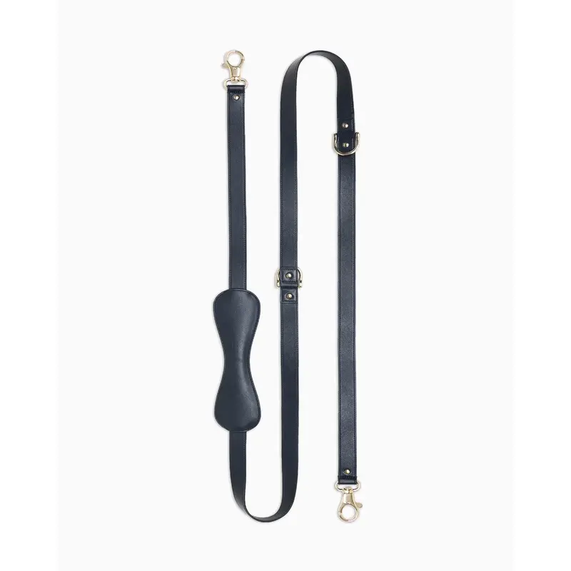 Giorgio Armani Unisex Navy Blue Poldo X Leash In Leather Small
