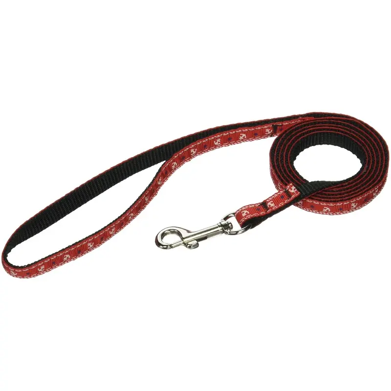 Mirage Anchors Nylon Ribbon Leash for Pets, 4 feet Length x 3/8-inch Width, Red
