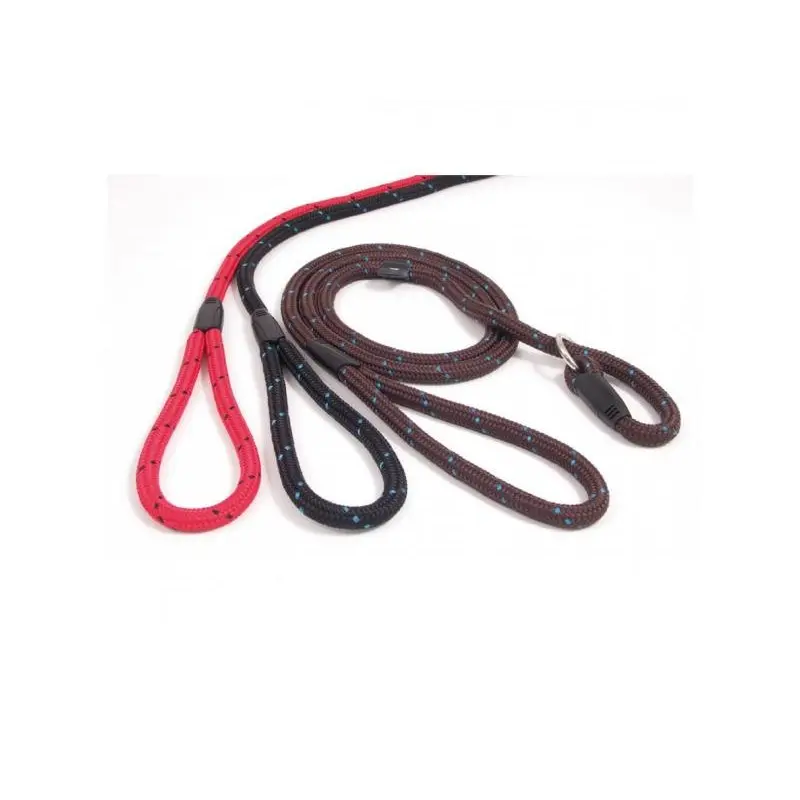 Rosewood Rope Twist Dog Slip Lead - Black/Blue 160Cm