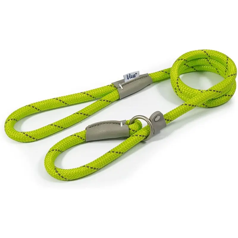 New Ancol Viva Heritage Nylon Rope Slip Lead Reflective Lime (1.5M X 12Mm) 1.5M