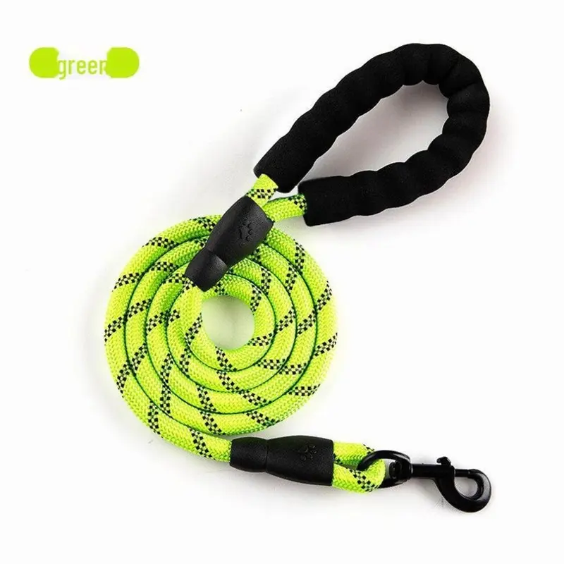 Green (, 3M Length, 1.2Cm Width) Reflective Nylon Dog Leash - Round Rope For & Dogs Medium